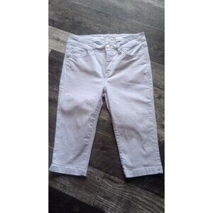 Seven7 Women's 8 Aubrey Skimmer White Jean Capri Pants